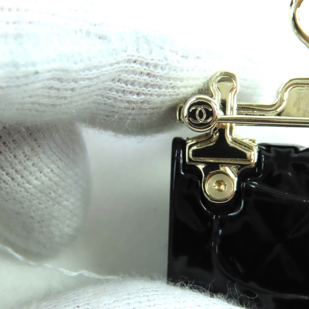 CHANEL Black Pearl Logo Brooch - Picture 7 of 8